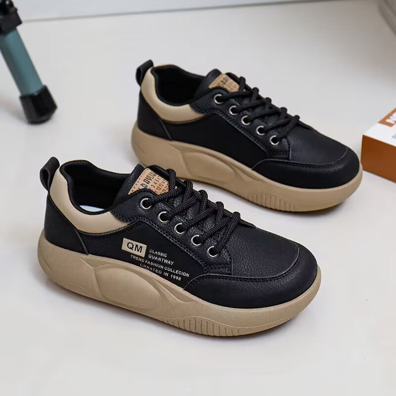 Women's White For Spring Korean Fashion Thick-soled Sneakers