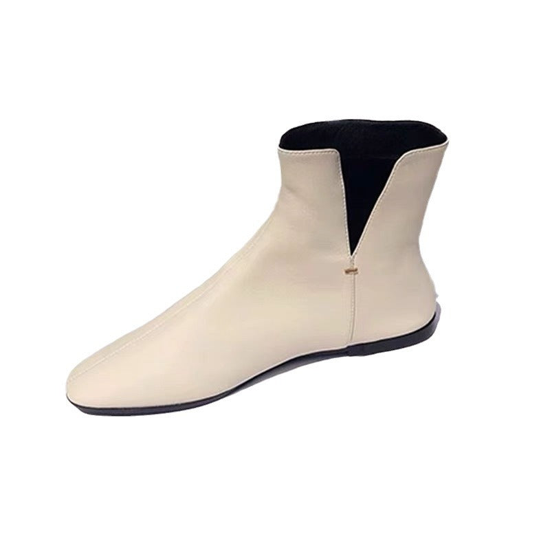 Women's Niche Ankle Pattern Square Head Sleeve Simple Thin Women's Fashion Shoes