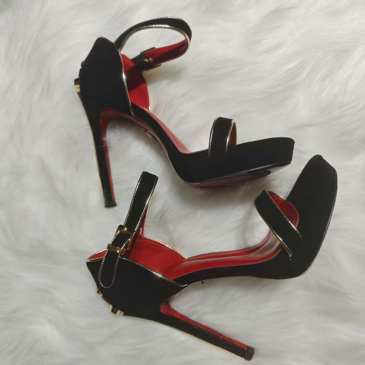 Women's Genuine Sword Truncheon Black Retro Sharp Blade Sandals