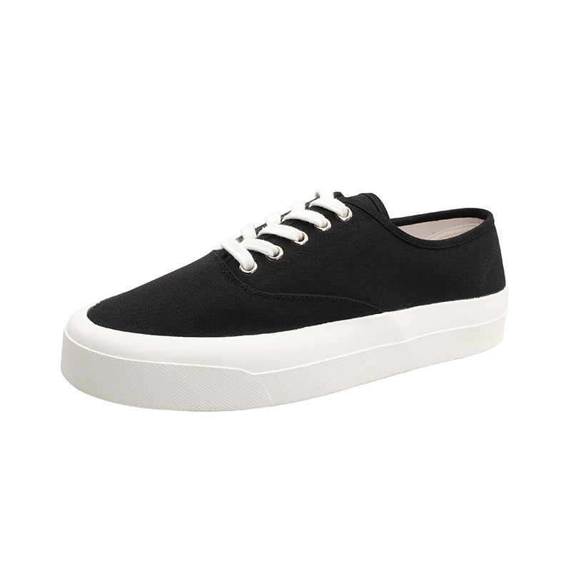 Women's & Men's Genuine Cowhide Pigskin Cloth Couple White Women's Canvas Shoes