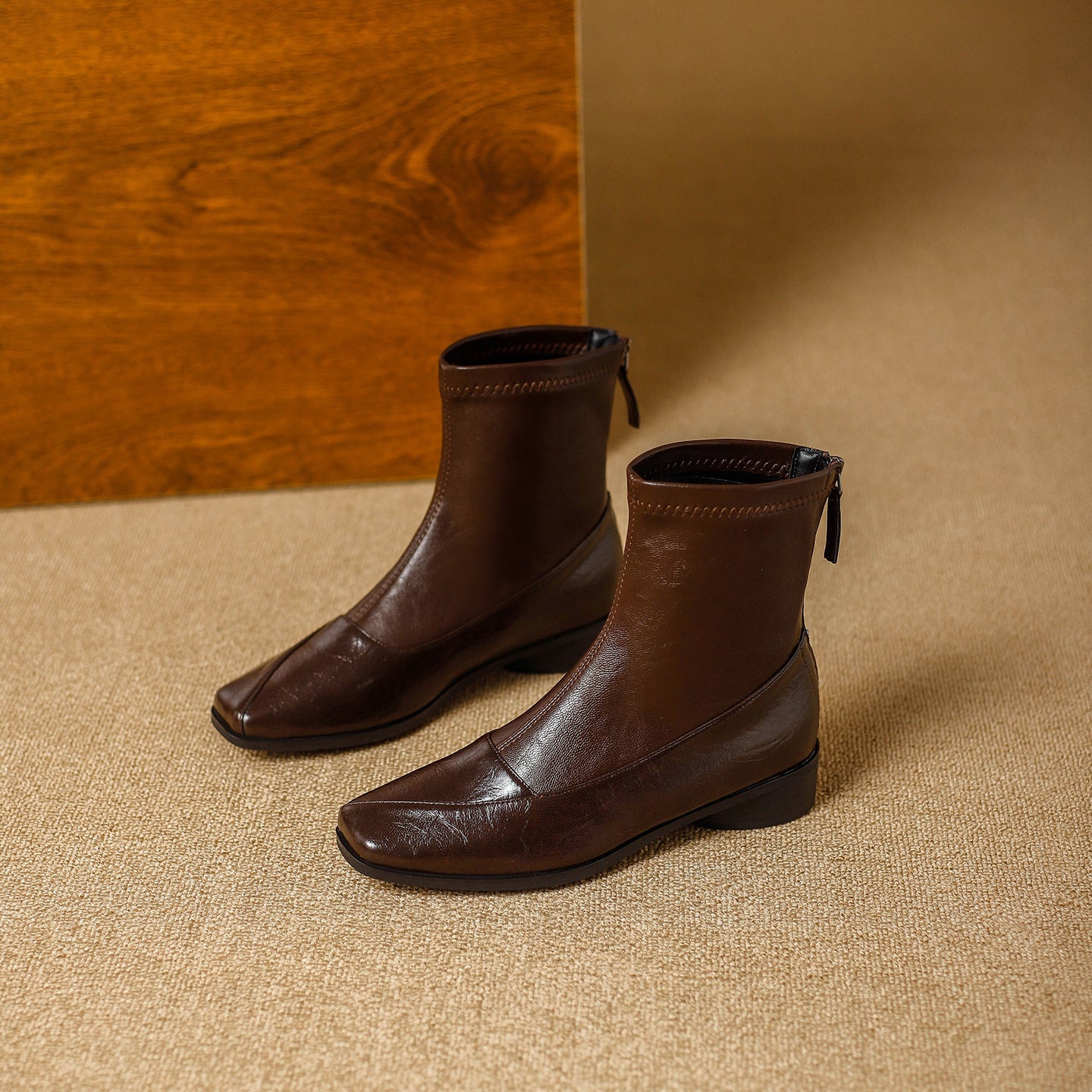 Women's Head Booties Autumn Thin Fashion Rear Zipper Boots