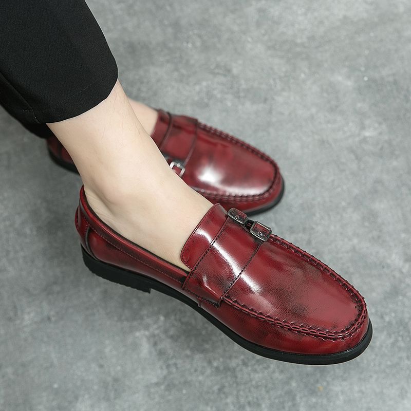 Fashionable Style Business Breathable Slip-on Lazy Men's Casual Leather Shoes