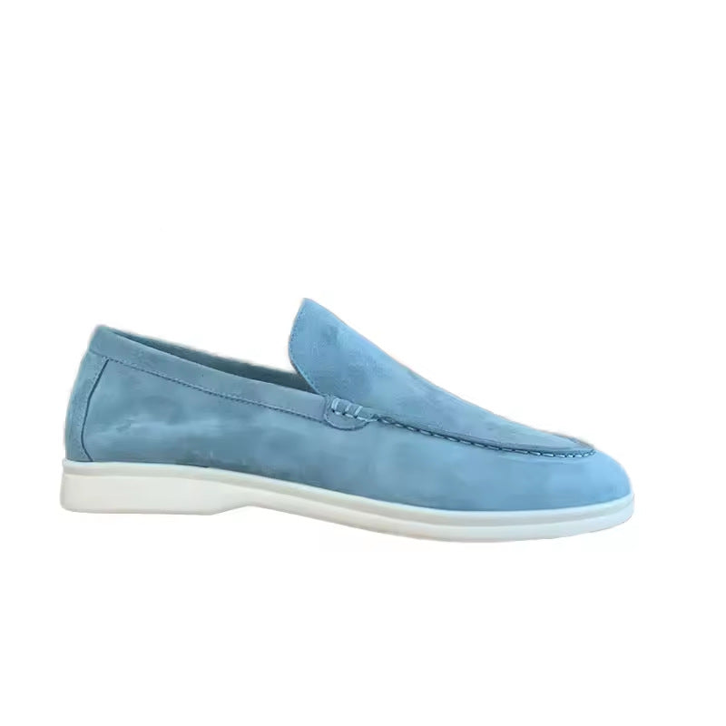 Women's & Men's Beef Tendon Soft Bottom Slip-on Suede Loafers