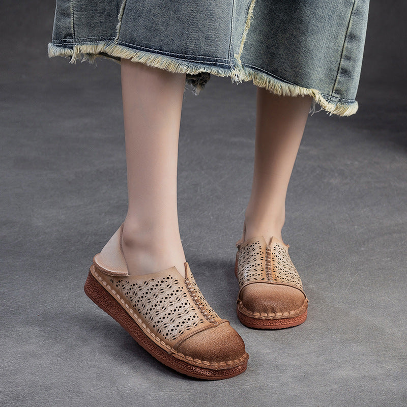 Women's Hollow Hole Pumps Breathable Flat Bottom Sandals