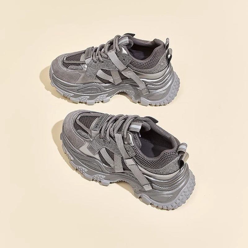 Women's Gu Dad Red Rhinestone Platform Muffin Sneakers