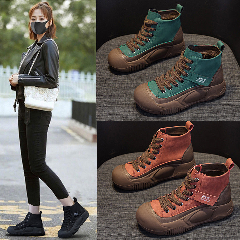 Women's Martin Autumn Platform Elevator Ankle Retro Casual Shoes