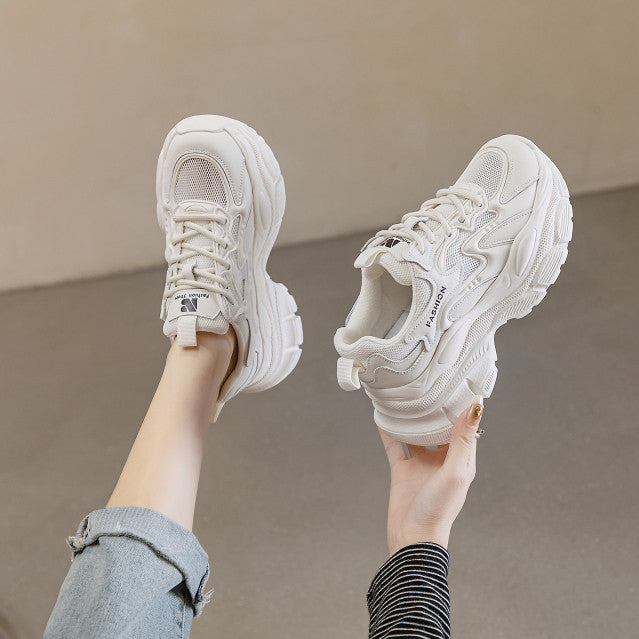 Women's Summer Platform Breathable Mesh Sports Single-layer Sneakers