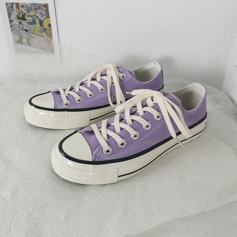 Women's & Men's White Black Low Upper Platform Hight Increasing Board Canvas Shoes
