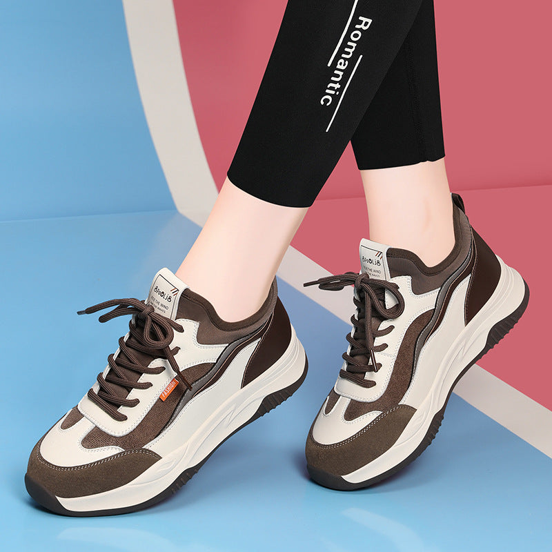 Women's Pretty Fleece-lined Fashionable Platform Running Sneakers