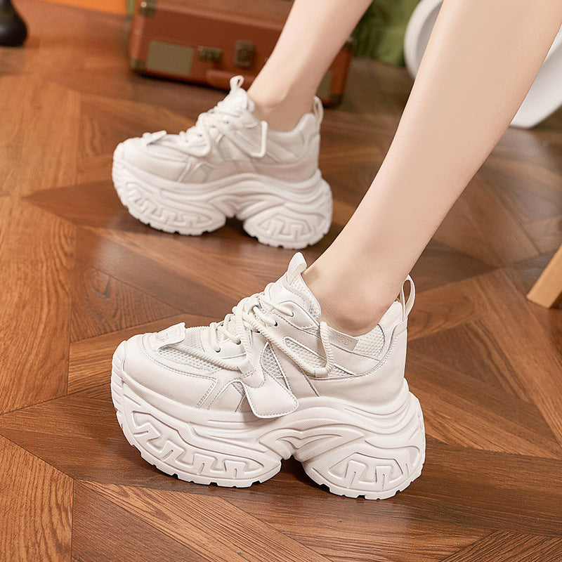 Women's Height Increasing Insole Dad Summer Platform Hollow Mesh Surface Brushed Women's Shoes