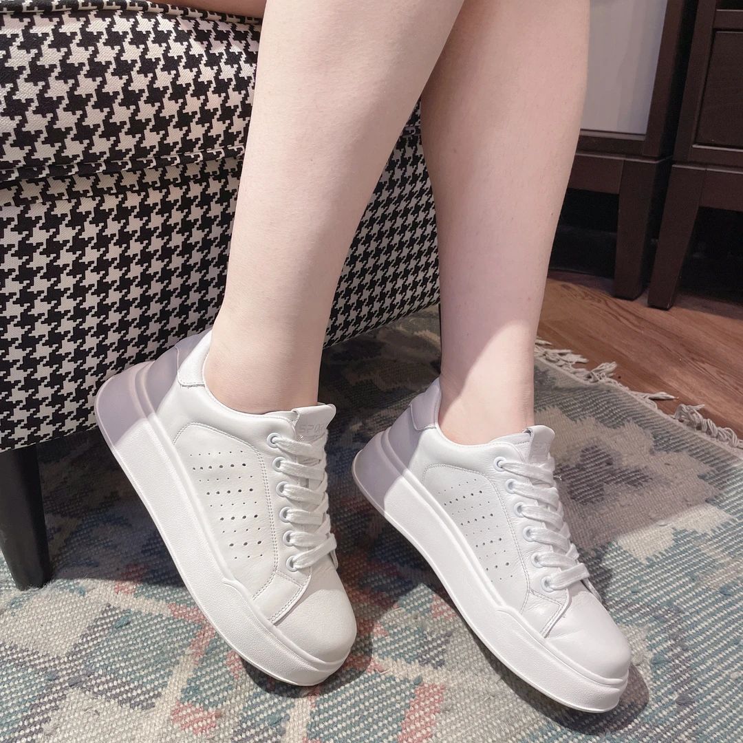 Leer Not Tired Feet White Versatile Leather Shoes