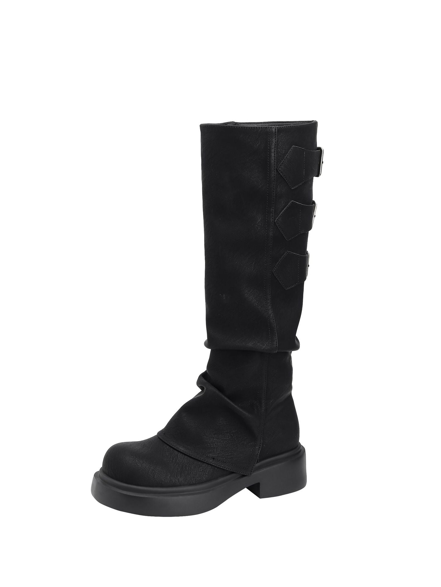 Women's Waste Soil Style Chunky Platform Retro Heels