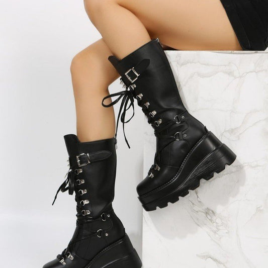 Women's Martens Female Plus Size Punk Handsome Boots