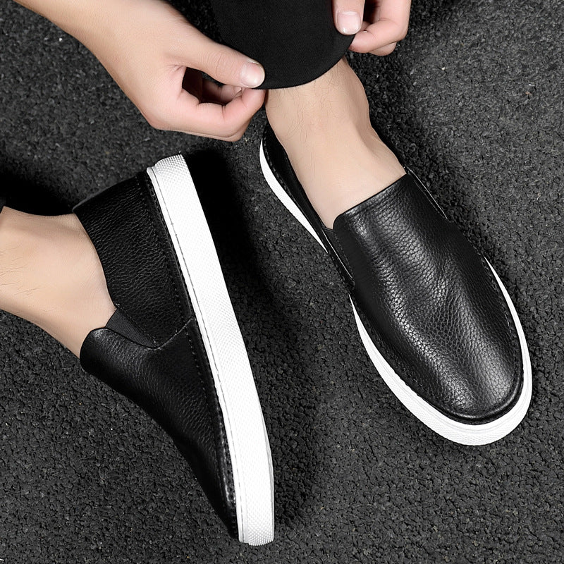 Men's Summer White Slip-on Genuine Soft Bottom Slip On Casual Shoes