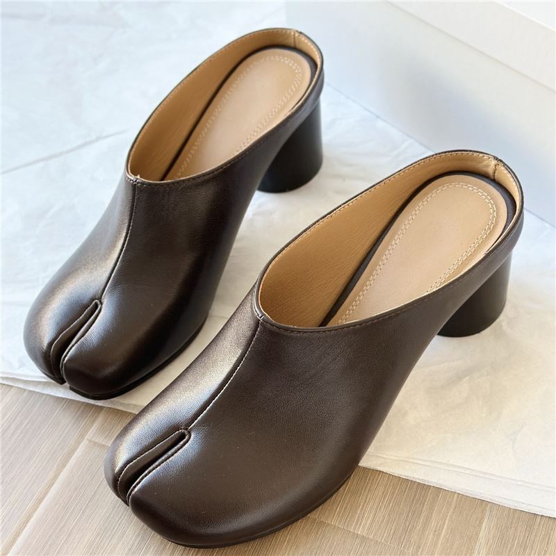 Women's Retro Style Trotter Genuine Bag Slip-on High Thick Women's Fashion Shoes