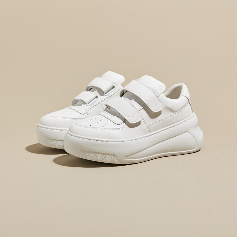Women's Sandra Ma Smiley White Velcro Platform Hight Casual Shoes