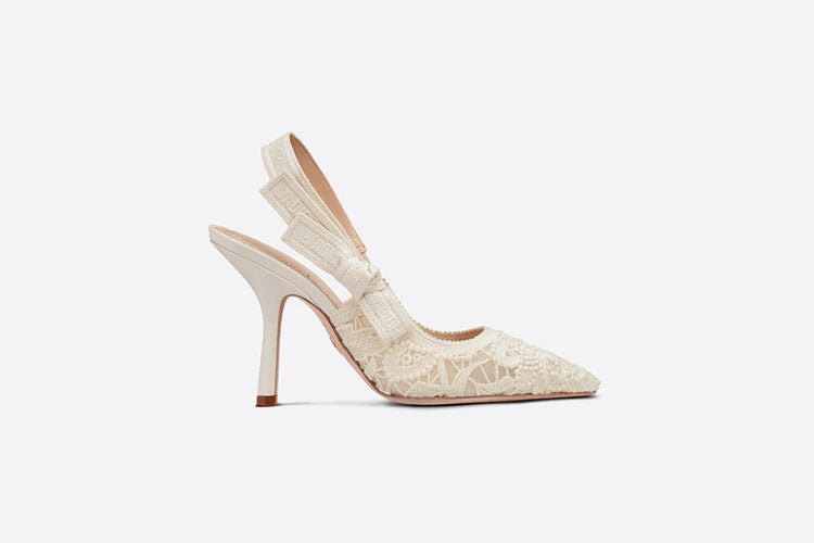 Women's Flat White Lace Embroidered Wedding Bridesmaid Kitten High Heeled Sandals