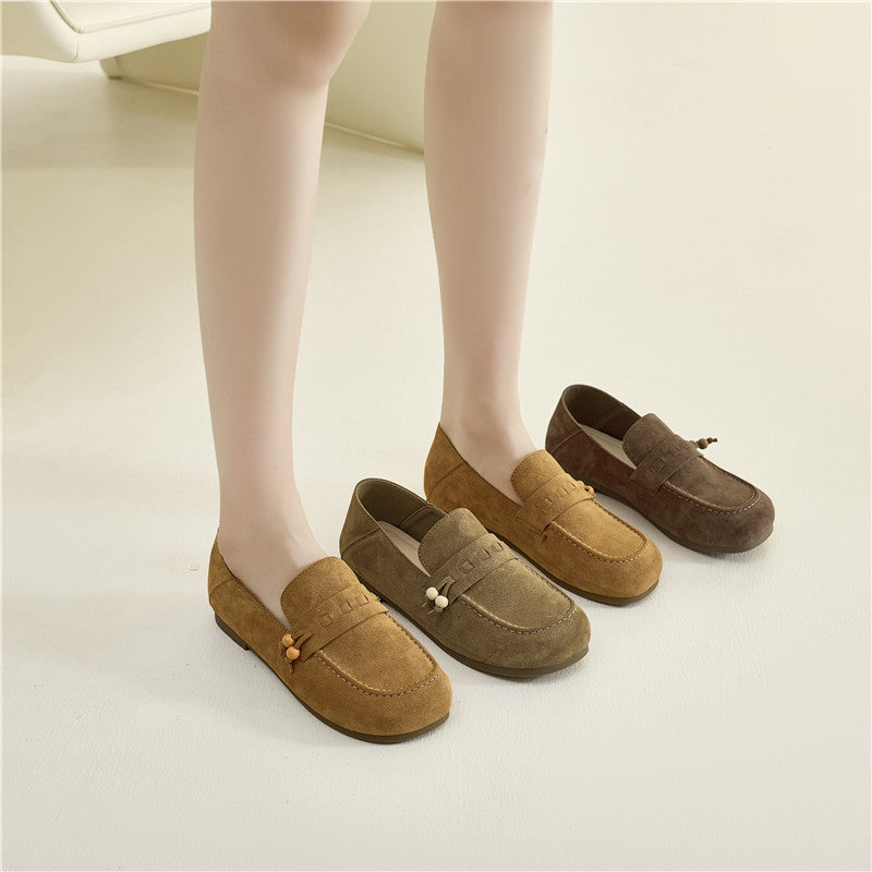 Women's Large Size Retro Slip-on Flat Soft Loafers