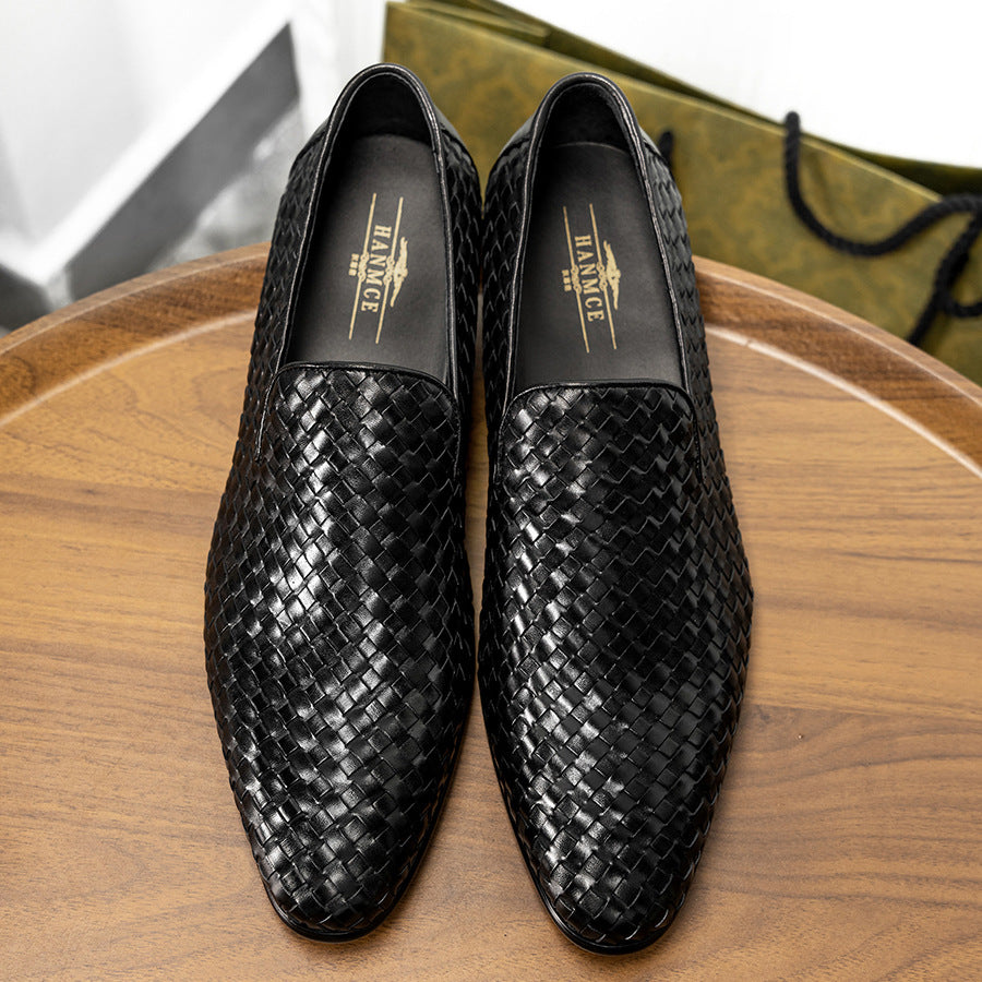 Cool Fashion Cowhide Woven Oversized Lot Loafers/doug Shoes