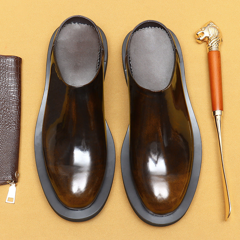 Men's Platform Genuine Shiny Patent Korean Fashion Sandals