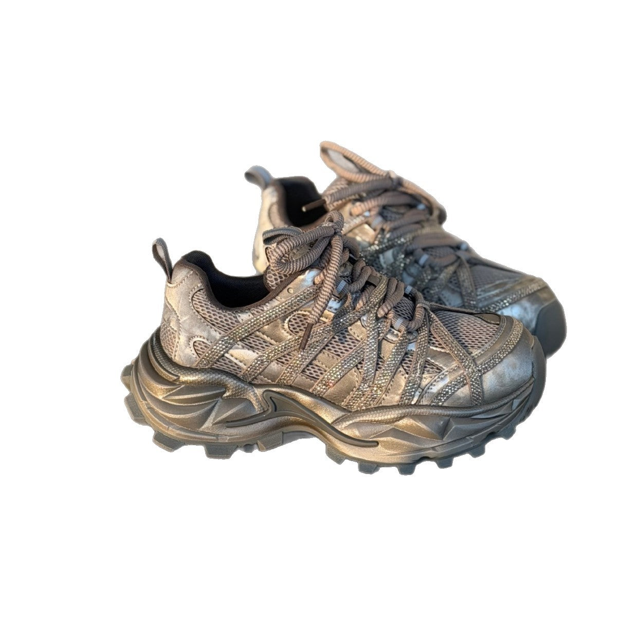 Women's Diamond Heightened Daddy Breathable Rhinestone Outdoor Mountaineering Leisure Women's Sports Shoes