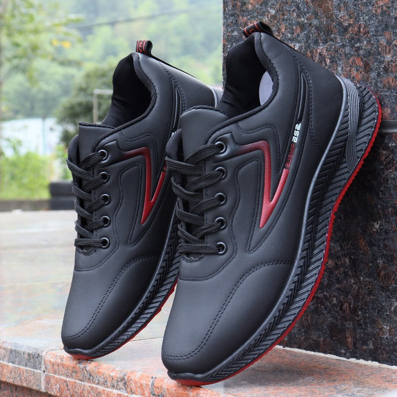 Men's Black Light Surface Korean Fashion Sneakers