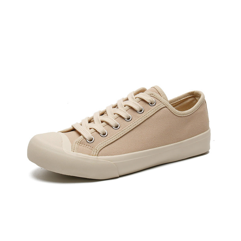 Okayama Niche Design Cream White Retro Distressed Sports For Canvas Shoes