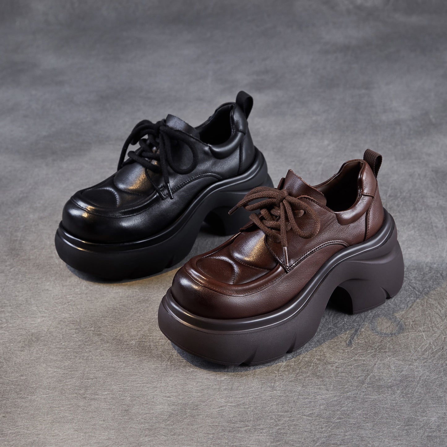 Women's Toe Small Thick Bottom Autumn Genuine Stylish Deep Mouth Women's Casual Shoes