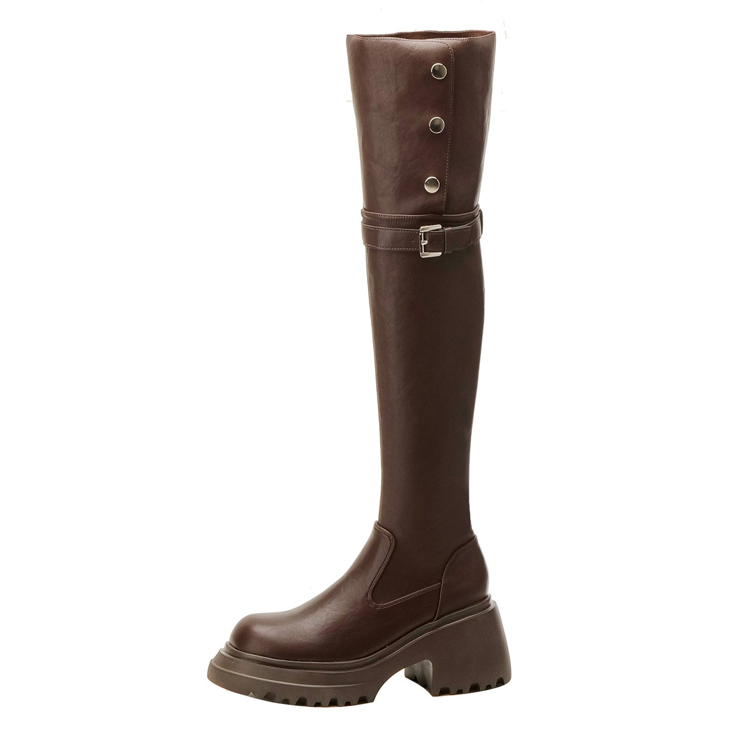 Long Female Slimming Two-way Wear Retro Chunky Thick Bottom High Boots