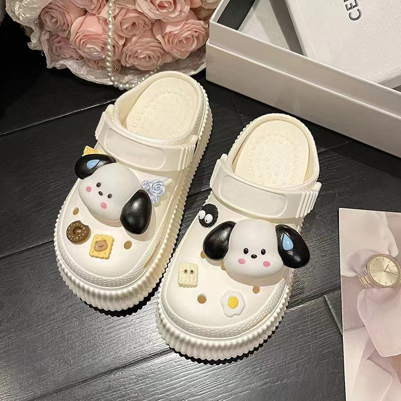 Beach Cartoon Cute Platform Two-way Summer Women's Shoes