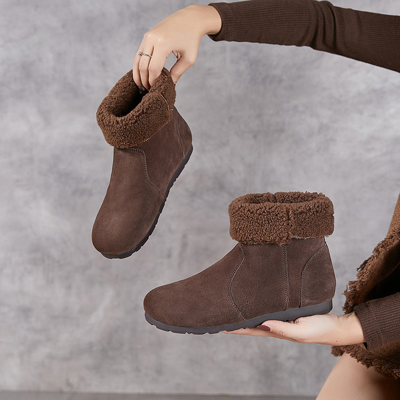 Women's Ugly Cute Lapel Two-way Matte Vintage Boots