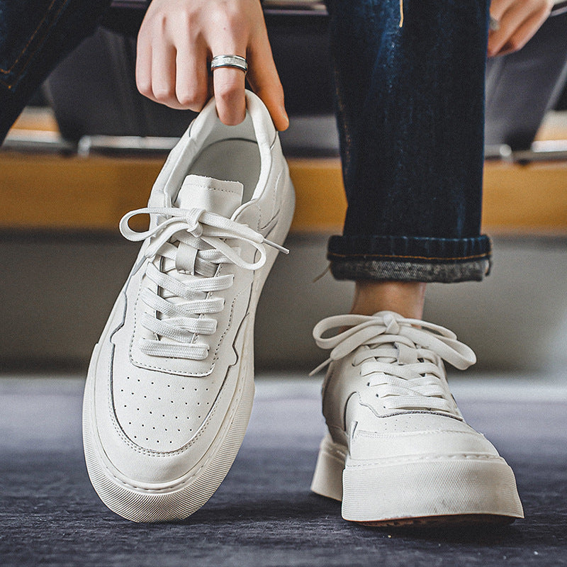 Men's Spring Classic White Thick Sole Increased Sports Men's Board Shoes
