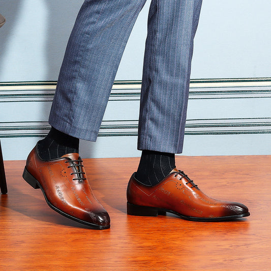 Men's Genuine Business Formal British Wedding Bridegroom Leather Shoes