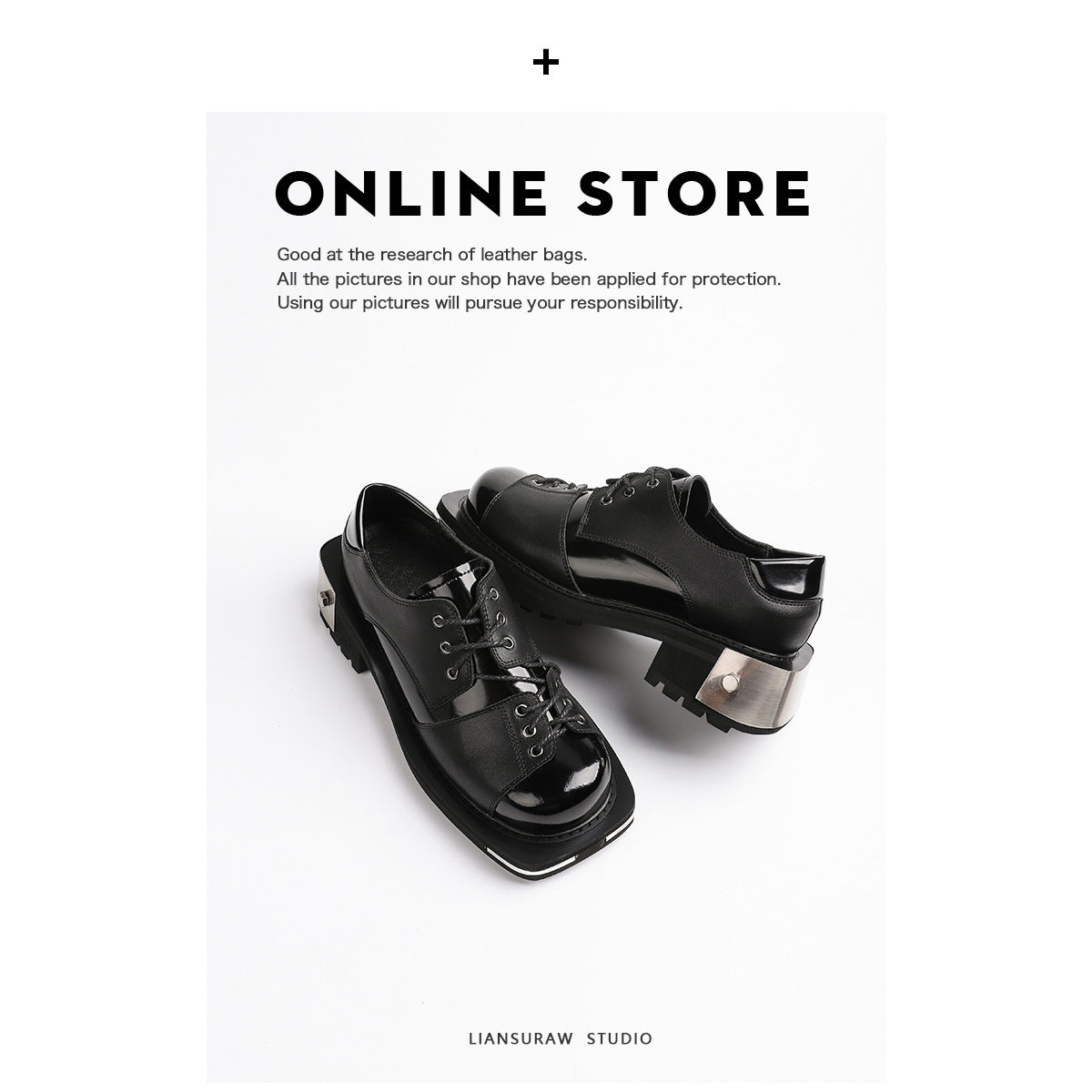 Women's Small Retro Platform Big Toe Chunky Women's Shoes