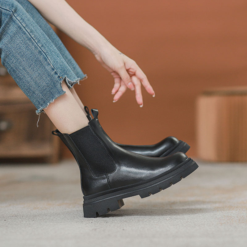 Martin Female Platform Ankle British Style Boots