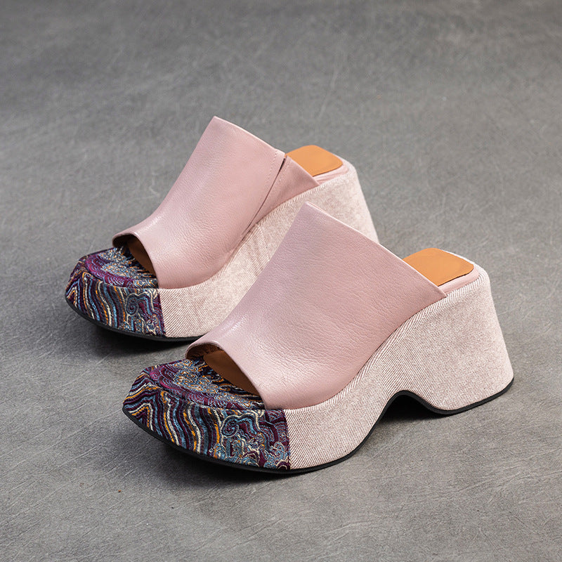 Women's Style Peep Toe Platform Stylish Outdoor Slippers