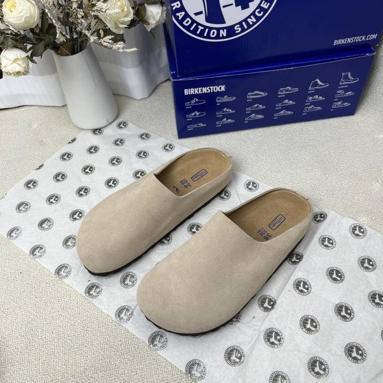 Women's & Men's Muller Genuine Potato Slip-on Closed Toe Leisure Lovers Flat Slippers