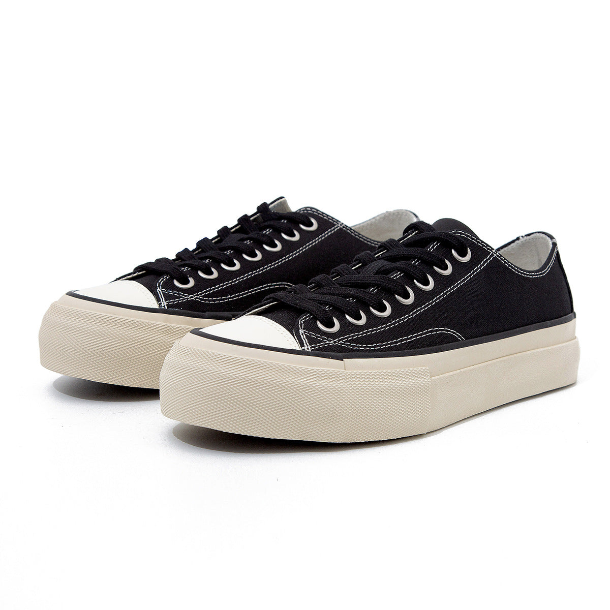 Men's White Thick Bottom Breathable Increased Low Trendy Men's Board Shoes