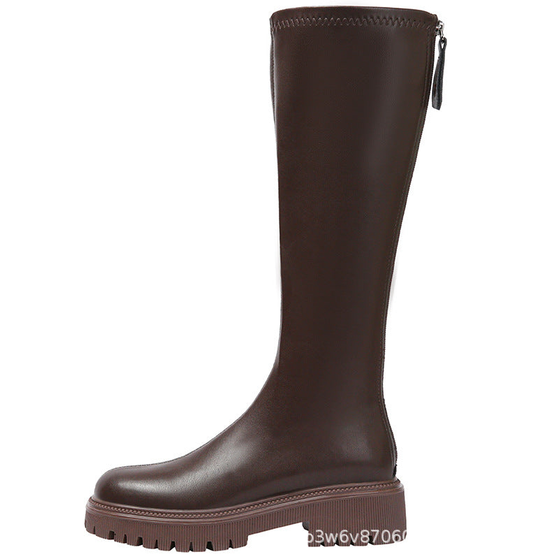Women's Height Increasing Insole Chunky High Elastic Boots