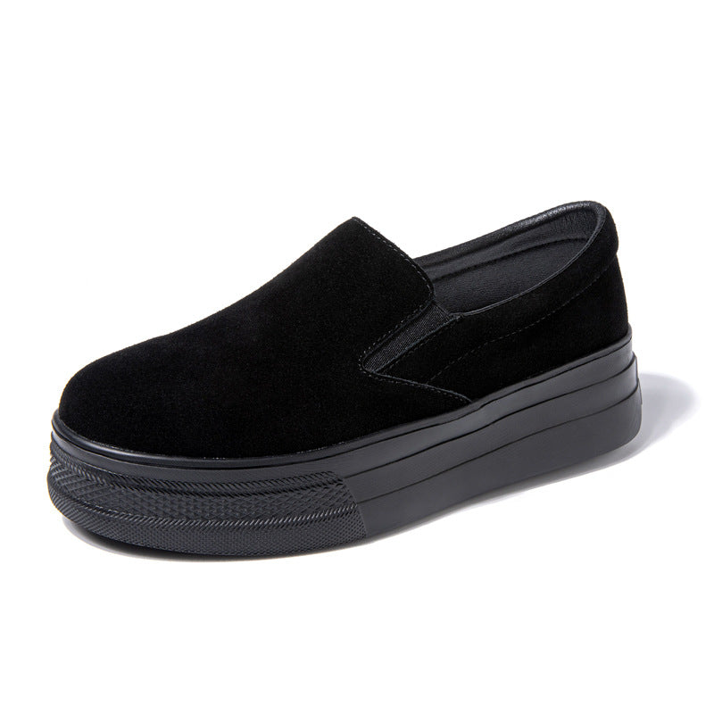 Women's Slip-on Lofter Lightweight Platform Genuine Versatile Women's Casual Shoes