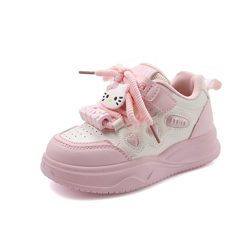 Children's Surface Thin Lining Cartoon Kate Cat Cotton Kid's Sneakers