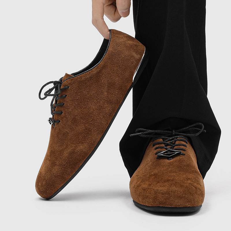 Men's Breathable Soft Bottom Commuter Business Formal Wear High-grade Retro Derby Men's Casual Leather Shoes