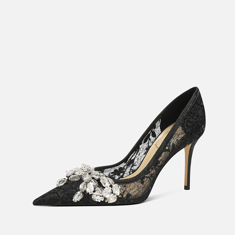 Summer Wedding Fairy Pointed Nude Color Stiletto Women's Fashion Shoes