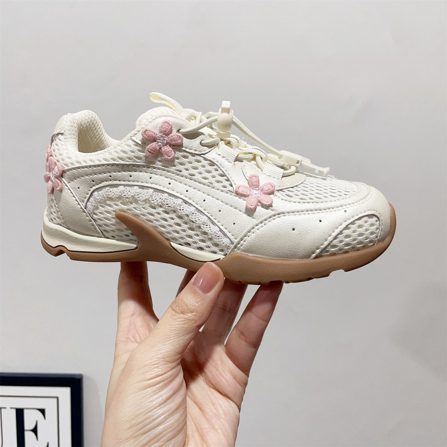 Children's Cute Flowers Little Single Mesh Breathable Soft Casual Shoes