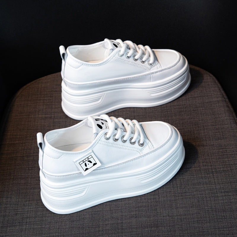Women's Genuine Elevator White Thick Bottom Small Sports Women's Casual Shoes