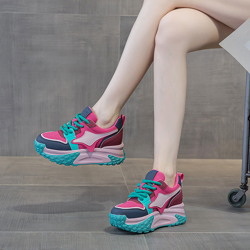 Women's Dad Autumn Korean Platform Height Increasing Insole Versatile Fashion Men's Shoes