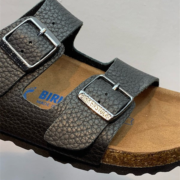 Order Niche Beach Flip-flops Cork Comfortable Double Buckle Genuine Sandals