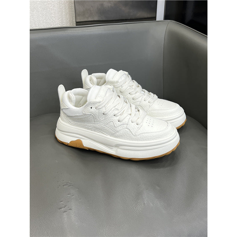 Men's Platform White Versatile Green Sports Breathable Men's Board Shoes