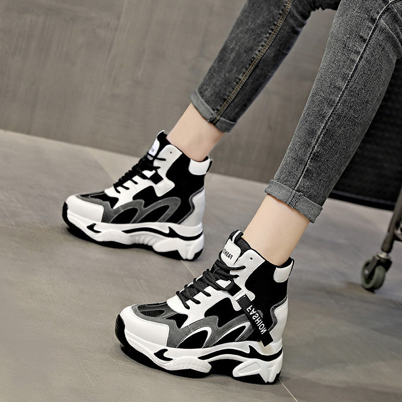 Women's Korean Style Platform Wedge Hidden Cotton Heels