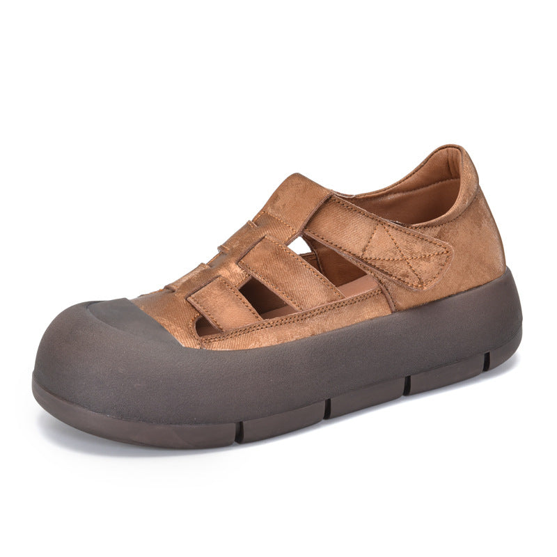 Women's Of Patchable Genuine Board Roman Pitcher Sandals